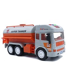 BitFeex Friction Powered Water Tanker Unbreakable Truck Plastic Pull Back Tanker Truck-Color may vary