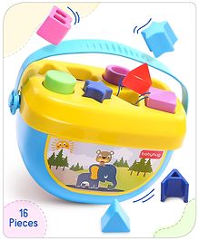 Babyhug Premium My First Shape Sorter Toy - Blue|16 Blocks| Brain Development & Educational Learning Shape Sorter Toy| Sorting & Stacking Toys for 0+ Months| Activity Toys for Toddlers| BIS Certified