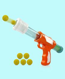 VELLIQUE Air Pressure Blaster Shooting Gun Toy with 5 Balls Blaster Gun