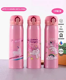 Puchku unicorn flask bottle for kids school girls (Pack of 1 , Random 500 ml