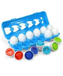 BitFeex Eggs Matching 12 Pcs Matching Egg Toy Color & Shape Sorter Matching Egg Set Color May Vary