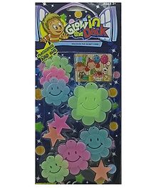 ARCADE TOYS Glow in The Dark Fluorescent Galaxy & Smiley Stickers - Multicolor