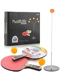 ADKD Table Tennis Rebound Trainer Toys with Rackets and Balls Base Training Practice Set for Kids - Multicolor