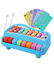 ADKD 8 Tone Xylophone Learning Toys Kids Educational Knock Playing 2 in 1 Colorful Plastic Percussion Piano Toy- (Color May Vary)