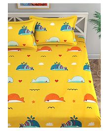 Florida Cotton King Size Kids Bedsheet (Yellow, 275x275 CM)