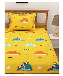 Florida Cotton Kids Single Bedsheet - Yellow