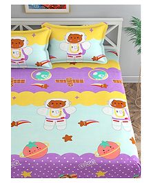 Florida Cotton Queen Size Kids Bedsheet (Purple, 228 x 245 cm)