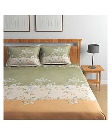 Florida 180 TC Cotton Fitted Bedsheet with 2 Pillow for King Size Bed (182 x 198 cm)