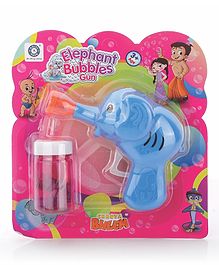 Aditi Toys Elephant Bubble Gun Toy for Kids with 100 ml Bubble Liquid Bottle (Blue) Toy Bubble Maker