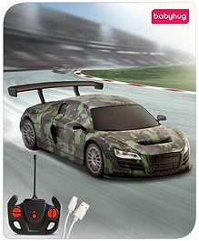 Babyhug High Speed Graffiti 1:24 C-Type Rechargeable Mini Remote Control Racing Car-Military Green