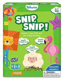 Skillmatics Art and Craft Kit Snip Snip Animals Practice Scissor Skills with Activity Book Fun and Creative Gifts for Toddlers Girls and Boys Ages 3