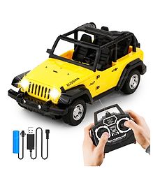 Fiddlerz RC Open Jeep Remote Control Car Toys For Boys USB Rechargable Off Road RC Toy Cars For Kids Best Birthday Gift- Yellow