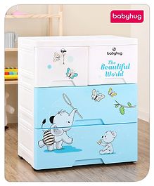 Babyhug 3 Layer High Density Plastic Storage Cabinet - Blue & White