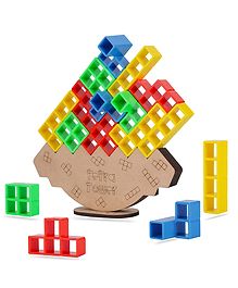 VELLIQUE Tetra Tower Balancing Puzle Stacking Toys Building Blocks for Kids with 16 Blocks- Color May Vary