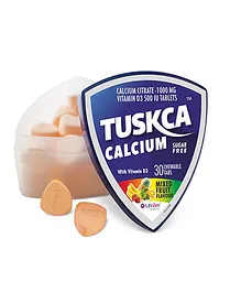 Tuskca Sugar Free Calcium Mixed Fruit 30 Chewable Tablets - Pack Of 2