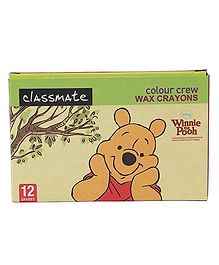 Classmate Winnie The Pooh Wax Crayons Pack Of 12 - Multicolor