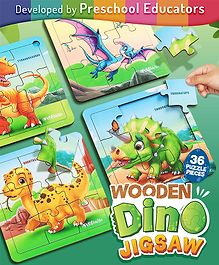 Intelliskills Premium Dino Jigsaw Puzzle for Kids | 36 Pieces Puzzle Set | Fun Learning & Educational Toy for Enhancing Concentration  & Motor Skills | Puzzle for Kids 3+ Years | Best Birthday Gift | BIS Certified