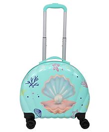 Seashell Design Trolley Bag for Kids with Password Lock (Sea Green)