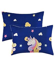 Filymore Cartoon Printed Pillow Covers | Made with Pure Microfiber Soft & Skin Friendly Pillow Cases | Size (17 x 27 inch, Blue) Set of 2