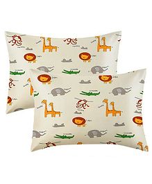 Filymore Cartoon Printed Pillow Covers | Made with Pure Microfiber Soft & Skin Friendly Pillow Cases | Size (17 x 27 inch, OFF WHITE) Set of 2