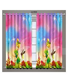 Filymore Curtains for Kids Room/play School Cartoon Pink Colors Cartoon Design Parde 7x4 Feet Long Set of 2, Door Curtain