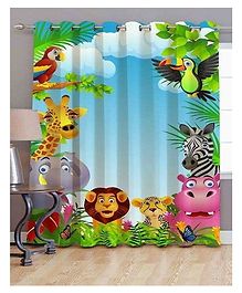 Filymore Curtains for Kids Room/play School Cartoon Multi Colors Cartoon Design Parde 7x4 Feet Long Set of 1, Door Curtain