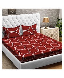 RRC Super Soft Brushed Microfiber Cotton  Double  Bed sheet With 2 Pillow Cover Maroon