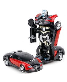 Toysire Robot Convertible Transform Car Toy for Kids 360° Rotating Deformation Robot Car Toy - Red