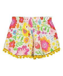 Masala Baby Pom Pom Shorts Floral Print - Multicolor Masala Baby Pom Pom Shorts Floral Print - Multicolor
