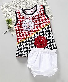M'Princess Basics Sunflower Applique Casual Dress - Red M'Princess Basics Sunflower Applique Casual Dress - Red