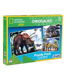 Frank National Geographic Kids Dinosaurs Puzzle Pack 3 x 60 Pieces - 40503