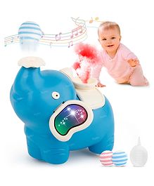 Toysire Musical Elephant Toy for Kids with Universal Wheel Bump n Go Blowing Ball Function Flashing Light & Sound Toy