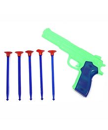 Aditi Toys Kids Toy Gun Set with 5 Vacuum Stick Darts - Safe & Durable Toy for Hand-Eye Coordination and Intellectual Development (Green)