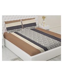 RRC Super Soft Brushed Microfiber Cotton King Size Bedsheet With 2 Pillow Cover - Brown