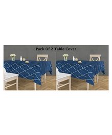 RRC Super Soft Brushed Microfiber Cotton 4 Seater Table Cover for Dinning Table - Blue