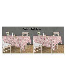 RRC Super Soft Brushed Microfiber Cotton 4 Seater Table Cover for Dinning Table - Pink