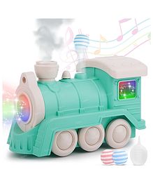 Toysire Musical Ball Blowing Train for Kids with Colorful Lights and Spray Function Universal Wheel Suspended Blowing Ball Toys Battery Operated Bump N Go Toy - Color May Vary