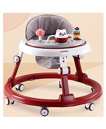 Multifunctional 360° Baby Walker with 2 Level Height Adjustment & Musical Play Tray Cum Feeding Tray - Red Multifunctional 360° Baby Walker with 2 Level Height Adjustment & Musical Play Tray Cum Feeding Tray - Red