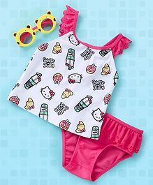 Fox Baby V Cut Swimsuit Hello Kitty Printed - Pink Fox Baby V Cut Swimsuit Hello Kitty Printed - Pink