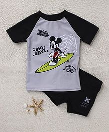 Fox Baby Two Piece Swimsuit Mickey Mouse Print - Black Grey Fox Baby Two Piece Swimsuit Mickey Mouse Print - Black Grey