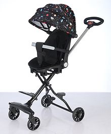 360° Light weight Rotation & Ergonomic Design Jogging Stroller Cum Pram with Adjustable Backrest - Black 360° Light weight Rotation & Ergonomic Design Jogging Stroller Cum Pram with Adjustable Backrest - Black
