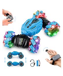 Toysire Double-Sided Stunt Car Remote Control Toy with 360 Flips and Spins for Kids Rechargeable Off-Road Monster Truck Both Indoor Outdoor for Boys and Girls - Blue