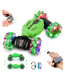 Toysire Double-Sided Stunt Car Remote Control Toy with 360 Flips and Spins for Kids Rechargeable Off-Road Monster Truck Both Indoor Outdoor for Boys and Girls - Green