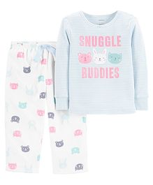 Carter's 2-Piece Snuggle Buddies Snug Fit Cotton & Fleece PJs - Sky Blue Carter's 2-Piece Snuggle Buddies Snug Fit Cotton & Fleece PJs - Sky Blue