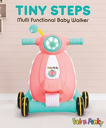 Tiny Step Baby Walker Early Education Activity Center with Lights Sounds and Ball Game Baby Push Walker - Pink & Green Tiny Step Baby Walker Early Education Activity Center with Lights Sounds and Ball Game Baby Push Walker - Pink & Green