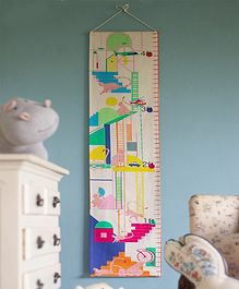 The Wishing Chair  Monkey Mayhem Handpainted Cotton Fabric Height Chart