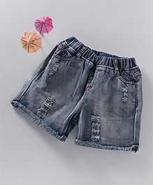 Spring Bunny Denim Rugged Shorts - Blue Spring Bunny Denim Rugged Shorts - Blue