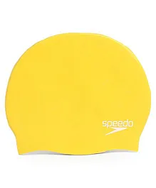 Speedo Junior Plain Moulded Silicone Swimming Cap - Yellow