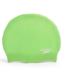 Speedo Junior Plain Moulded Silicone Swimming Cap - Green