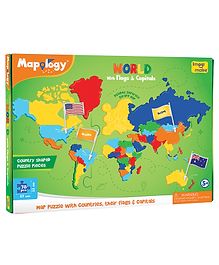 Imagi Make Mapology World With Flags and Capitals Multicolour - 78 Pieces (Color May Vary)